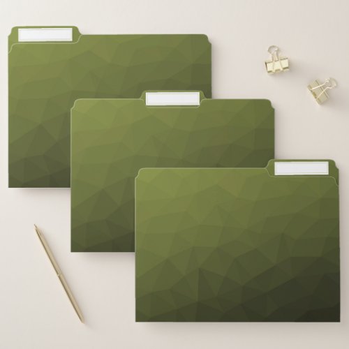 Army green olive gradient geometric mesh pattern file folder