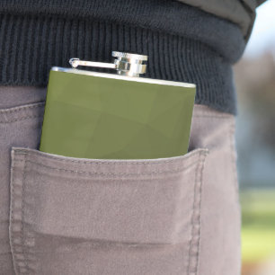 Army green olive gradient geometric mesh pattern flask