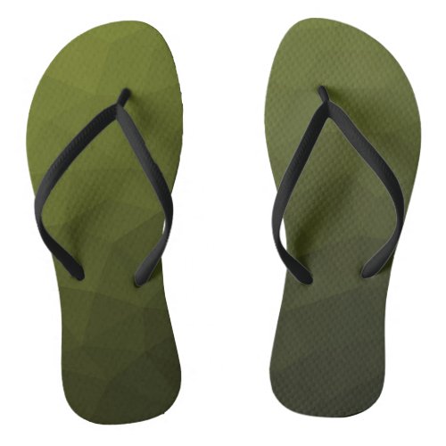 Army green olive gradient geometric mesh pattern flip flops