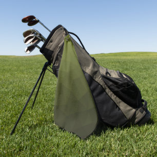 Army green olive gradient geometric mesh pattern golf towel