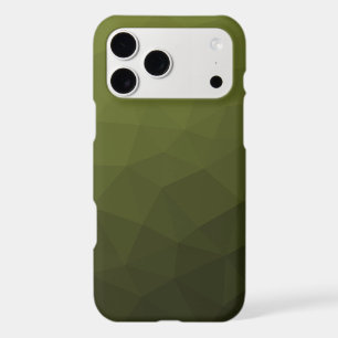 Army green olive gradient geometric mesh pattern iPhone 17 pro max case