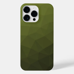 Army green olive gradient geometric mesh pattern iPhone 14 pro max case