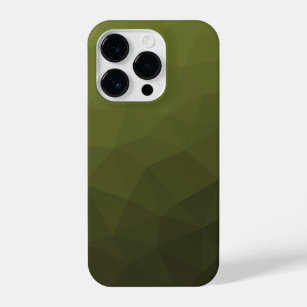 Army green olive gradient geometric mesh pattern iPhone 14 pro case