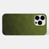 Army green olive gradient geometric mesh pattern iPhone case (Back Horizontal)