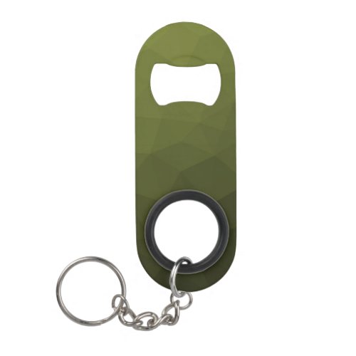 Army green olive gradient geometric mesh pattern keychain bottle opener