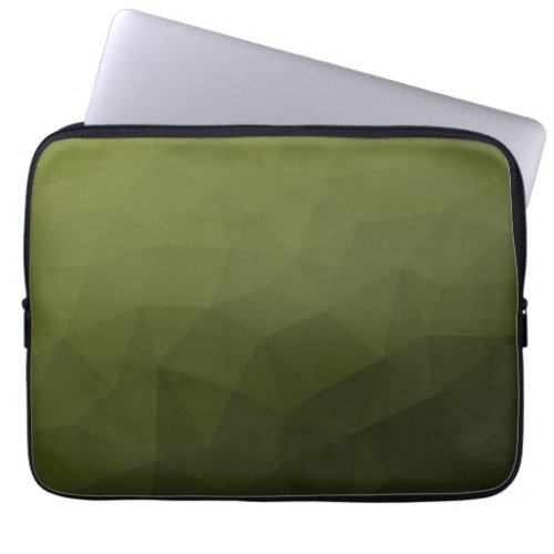 Army green olive gradient geometric mesh pattern laptop sleeve