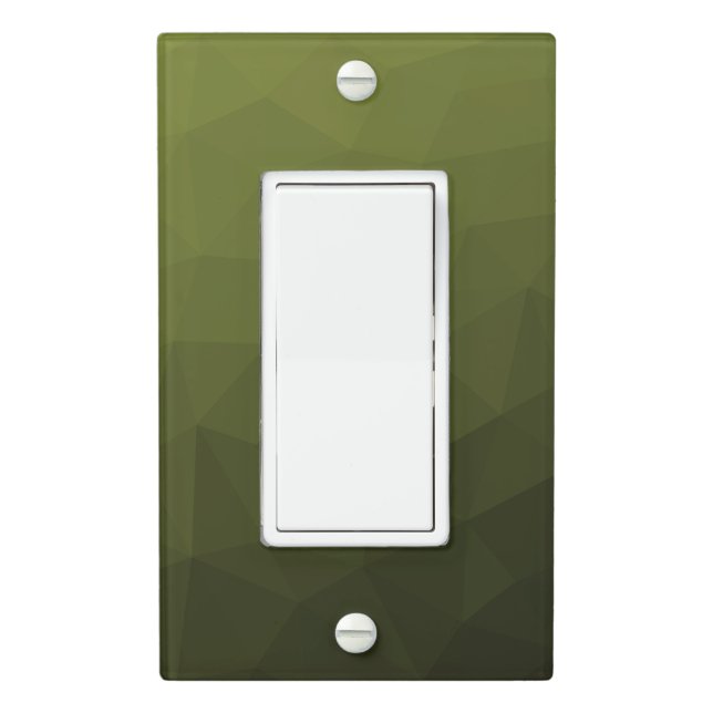 Army green olive gradient geometric mesh pattern light switch cover (In Situ)