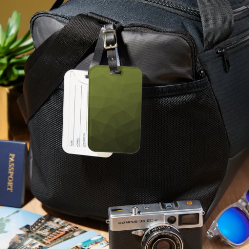 Army green olive gradient geometric mesh pattern luggage tag