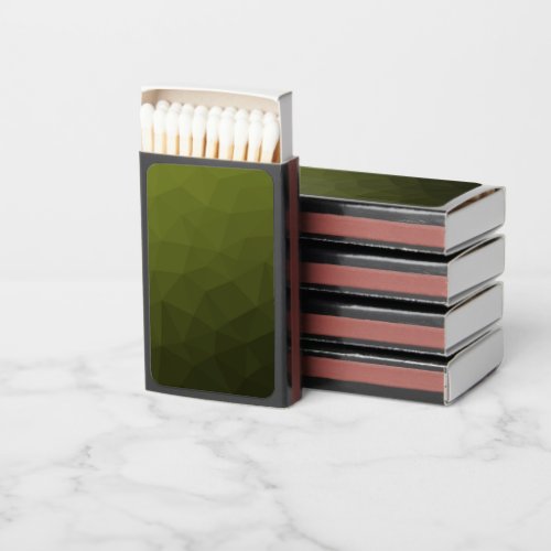 Army green olive gradient geometric mesh pattern matchboxes