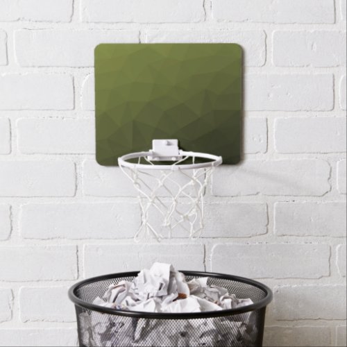 Army green olive gradient geometric mesh pattern mini basketball hoop