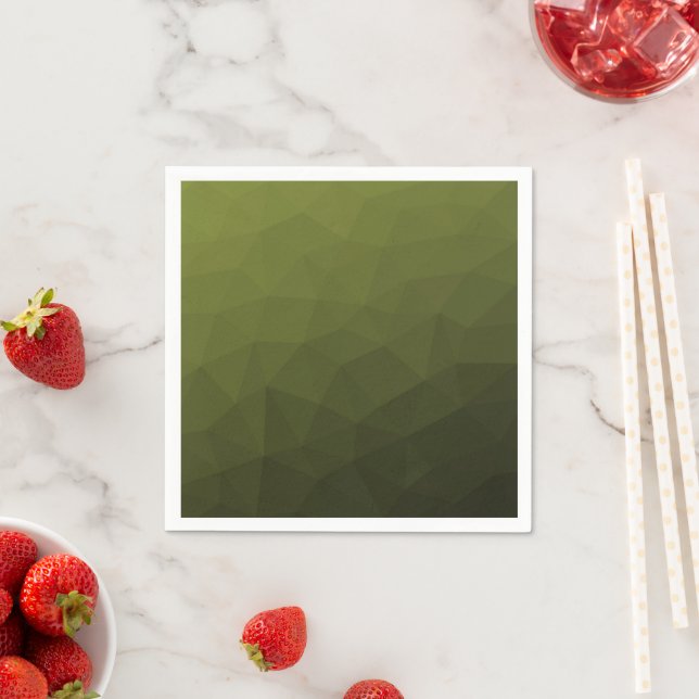 Army green olive gradient geometric mesh pattern napkins (Insitu)