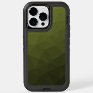 Army green olive gradient geometric mesh pattern OtterBox iPhone 14 pro max case