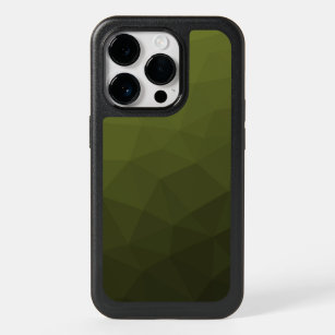 Army green olive gradient geometric mesh pattern OtterBox iPhone 14 pro case