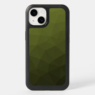 Army green olive gradient geometric mesh pattern OtterBox iPhone 14 case