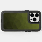 Army green olive gradient geometric mesh pattern otterbox iPhone case (Back Horizontal)