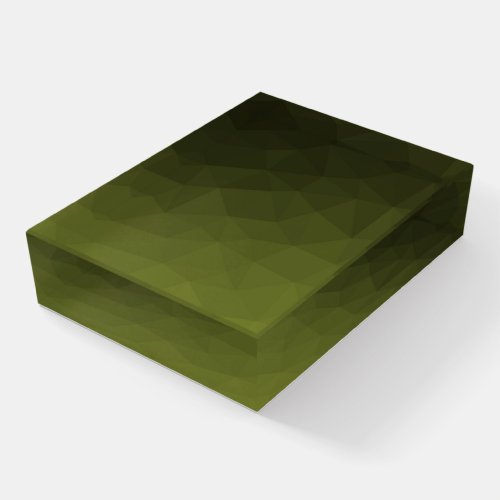 Army green olive gradient geometric mesh pattern paperweight