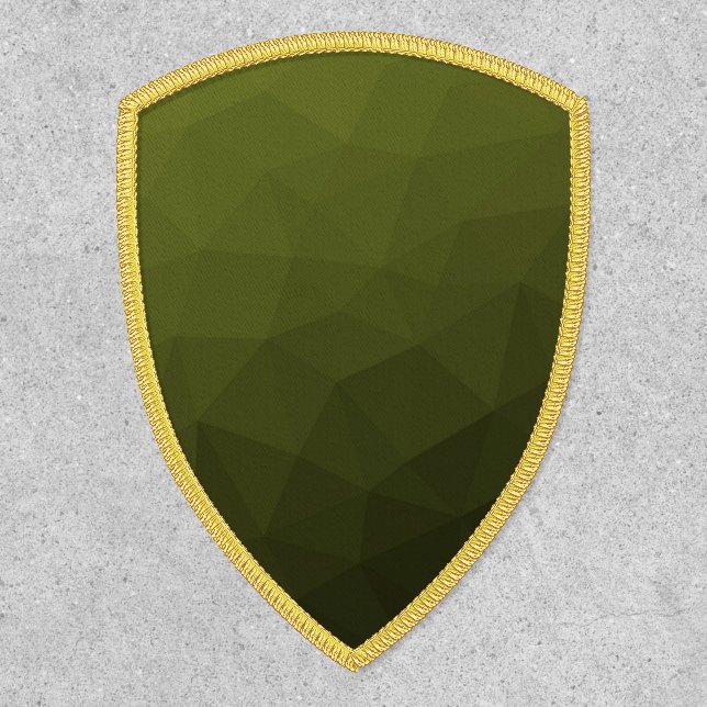 Army green olive gradient geometric mesh pattern patch (Front)