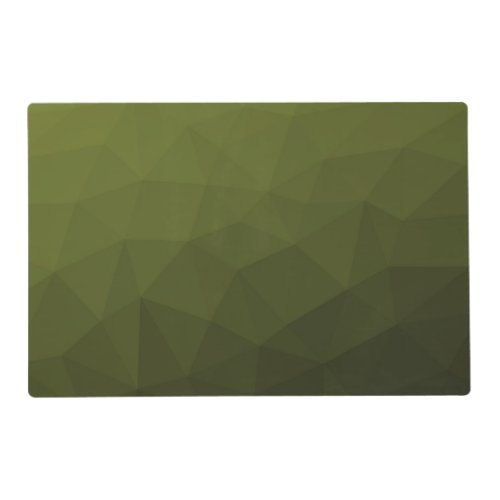 Army green olive gradient geometric mesh pattern placemat