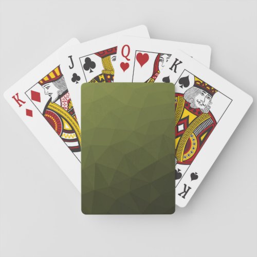 Army green olive gradient geometric mesh pattern poker cards