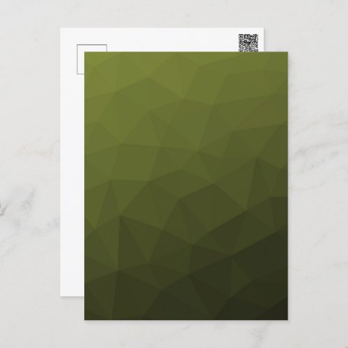 Army green olive gradient geometric mesh pattern postcard
