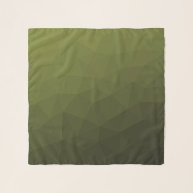 Army green olive gradient geometric mesh pattern scarf (Front)