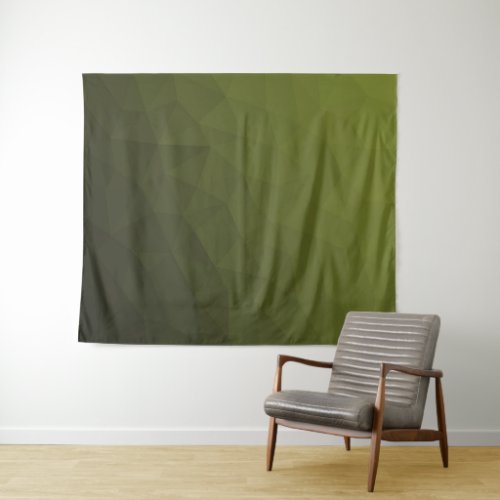 Army green olive gradient geometric mesh pattern tapestry