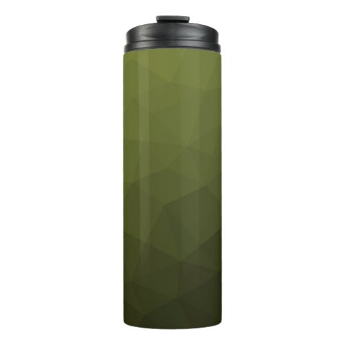 Army green olive gradient geometric mesh pattern thermal tumbler