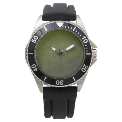 Army green olive gradient geometric mesh pattern watch