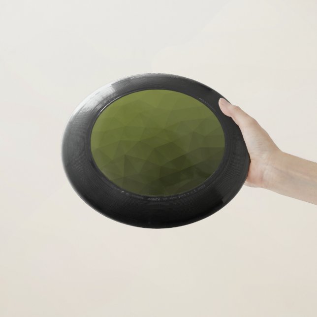 Army green olive gradient geometric mesh pattern Wham-O frisbee (In Hand)