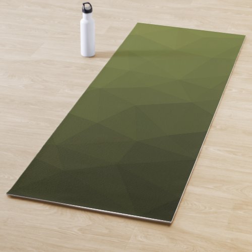 Army green olive gradient geometric mesh pattern yoga mat