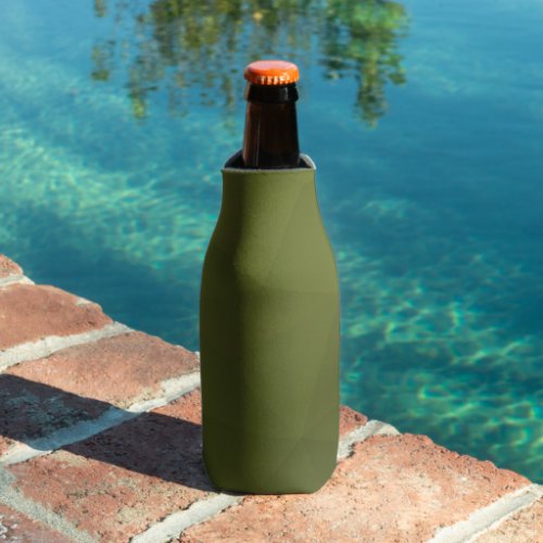 Army green olive gradient geometry mesh pattern bottle cooler