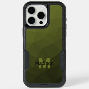 Army green ombre geometric mesh pattern Monogram iPhone 15 Pro Max Case