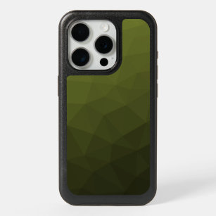 Army green ombre gradient geometric mesh pattern iPhone 15 pro case