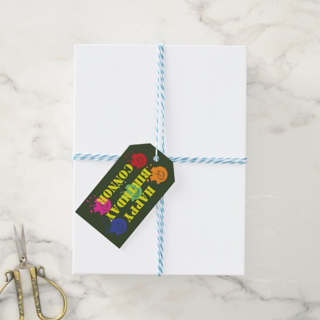 Army Green Paintball Party Gift Tags (With Twine)