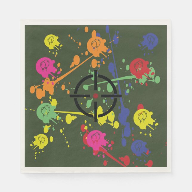 Army Green Paintball Party Napkins (Front)