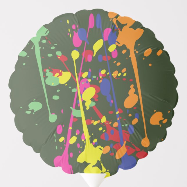 Army Green Paintball Party Splatter Balloon (Front)