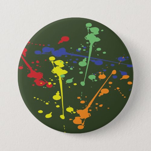 Army Green Paintball Party Splatter Button