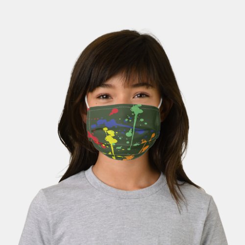 Army Green Paintball Party Splatter Kids Cloth Face Mask