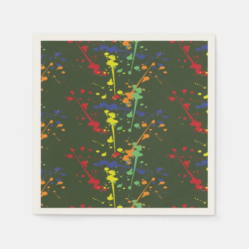 Army Green Paintball Party Splatter Napkins