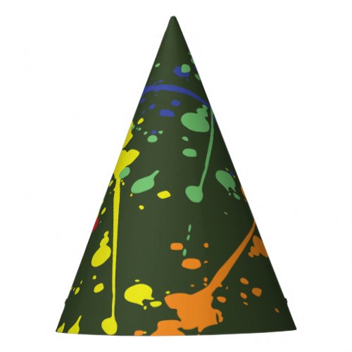 Army Green Paintball Party Splatter Party Hat