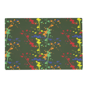 Army Green Paintball Party Splatter Placemat