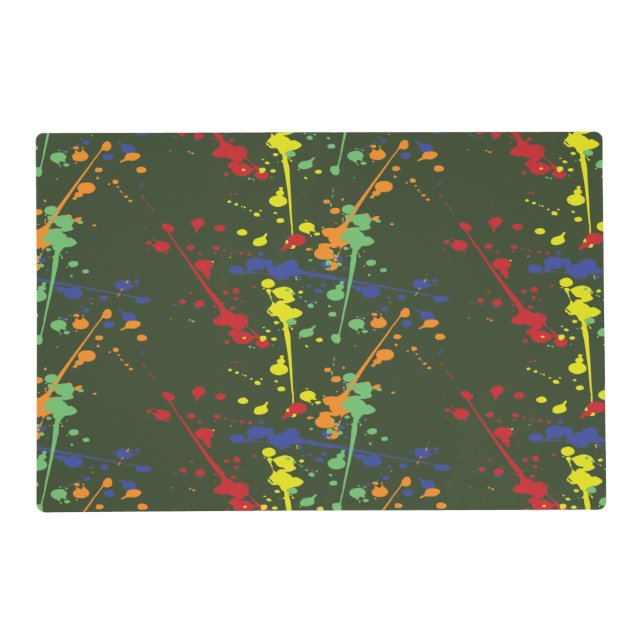 Army Green Paintball Party Splatter Placemat (Front)