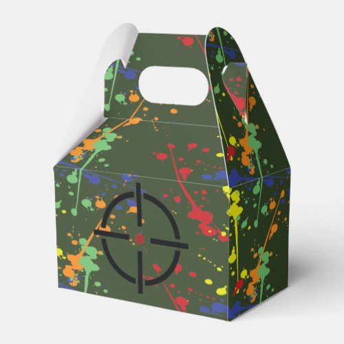Army Green Paintball Party Splatter Target Favor Boxes