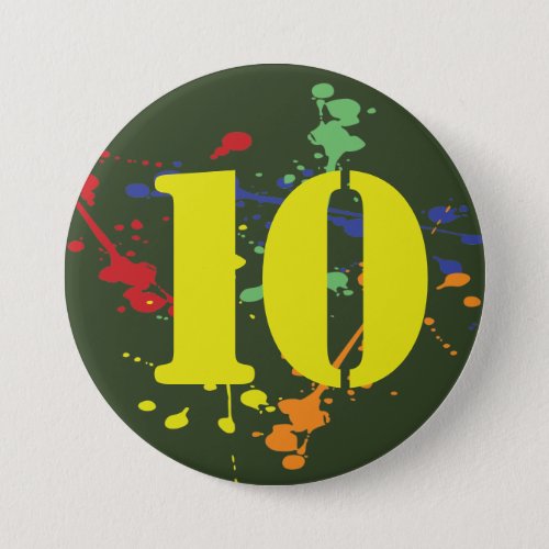 Army Green Paintball Theme Age Birthday Button