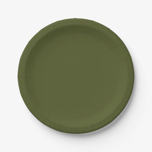 Army Green Paper Plates (Front)