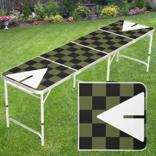 Army Green Punk Rocker with Cup Triangles Beer Pong Table