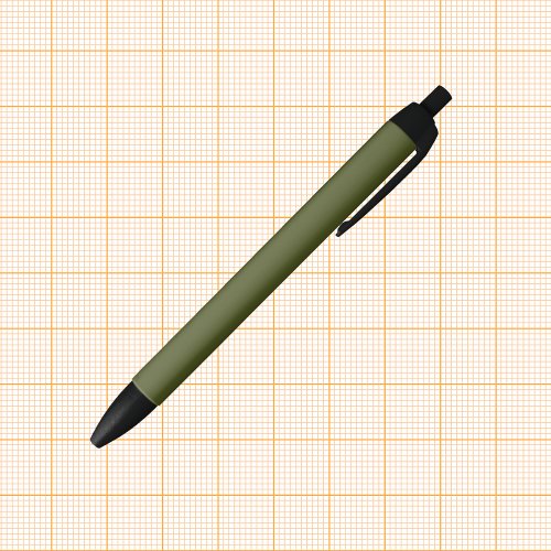 Army Green Solid Color Black Ink Pen
