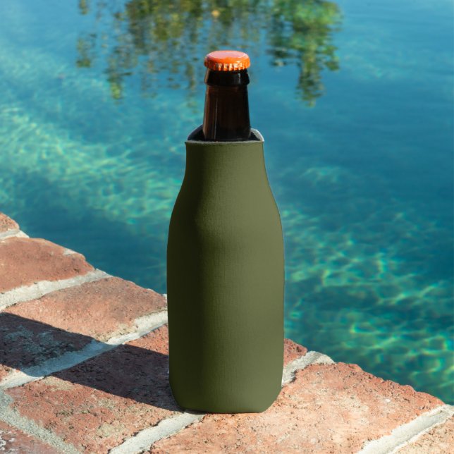 Army Green Solid Color Bottle Cooler (In Situ Pool)