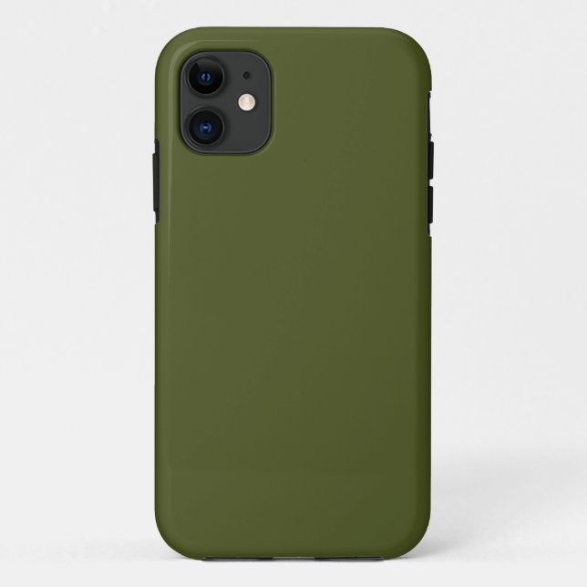Army Green Solid Color Case-Mate iPhone Case (Back)
