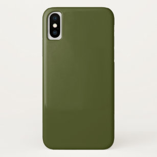 Army Green Solid Color iPhone X Case